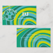DJ Retro Groovy Wave Disco Ball Green Visitenkarte (Vorne/Hinten)