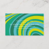 DJ Retro Groovy Wave Disco Ball Green Visitenkarte (Rückseite)