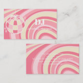 DJ Retro Groovy Wave Disco Ball Rosa Visitenkarte (Vorne/Hinten)