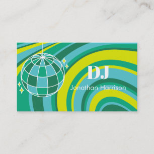 DJ Retro Groovy Wave Disco-Kugel Grün Visitenkarte