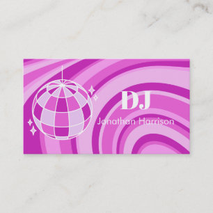 DJ Retro Groovy Wave Disco-Kugel Lila Visitenkarte