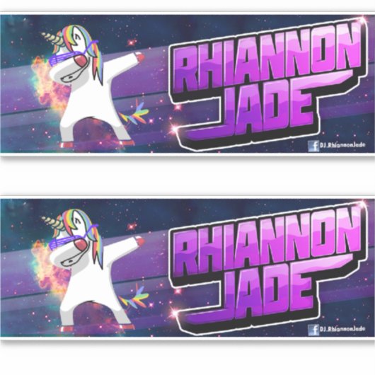 DJ Rhiannon Jade Logo Vinyl Aufkleber/Aufkleber Aufkleber (Vorderseite)