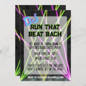 DJ Run the Beat Bachelorette Einladung (Vorne/Hinten)