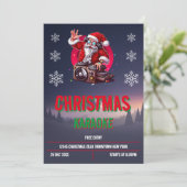 DJ Santa Christmas Karaoke Einladung (Stehend Vorderseite)