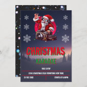 DJ Santa Christmas Karaoke Einladung (Vorne/Hinten)