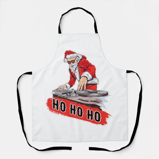 DJ Santa Christmas T Shirt Funny Disk Jockey X Mas Schürze (Vorderseite)