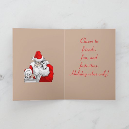 DJ Santa Claus Mixing The Christmas Party Track Karte (Innenseite)