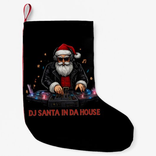 DJ Santa In Da House Christmas Stockings Kleiner Weihnachtsstrumpf (Vorderseite)