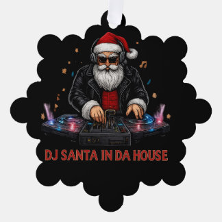 DJ Santa In Da House Paper Ornament