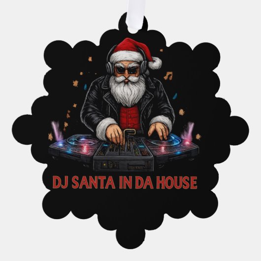 DJ Santa In Da House Paper Ornament (Vorderseite)