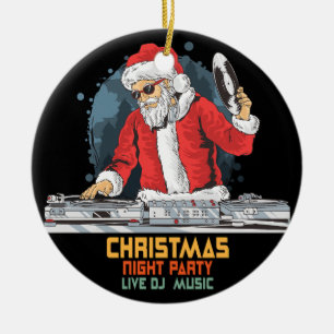DJ Santa Party Club Keramik Ornament