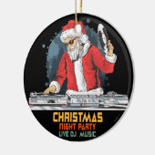 DJ Santa Party Club Keramik Ornament (Links)