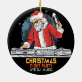 DJ Santa Party Club Keramik Ornament (Hinten)