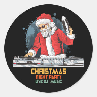 DJ Santa Party Club Runder Aufkleber