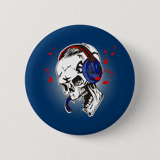 DJ-Schädel Button (Vorderseite)