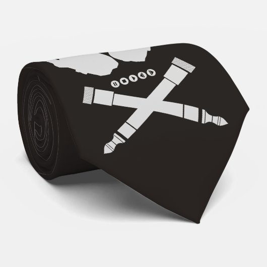 DJ-Schädel Krawatte (Gerollt)