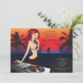 DJ-Schönheits-Party Einladung (Stehend Vorderseite)