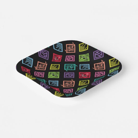 DJ Scooby-Doo-Muster Pappteller (Gewinkelt)