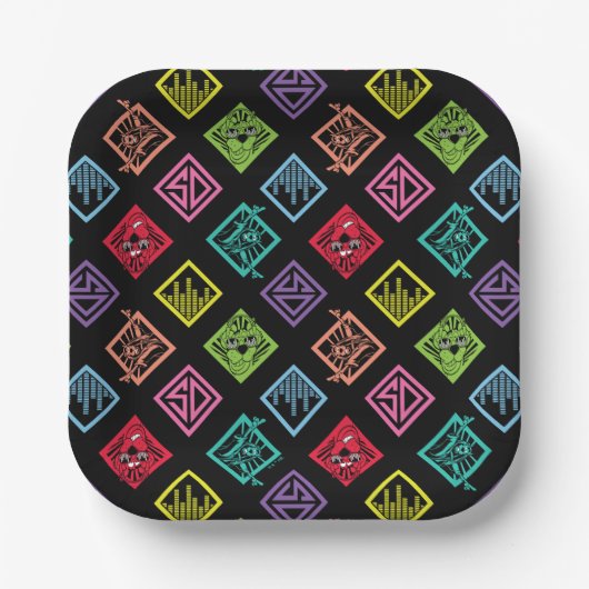 DJ Scooby-Doo-Muster Pappteller (Vorderseite)