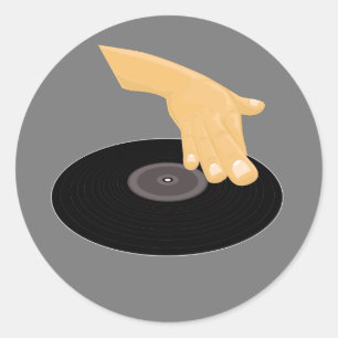 DJ Scratch Runder Aufkleber