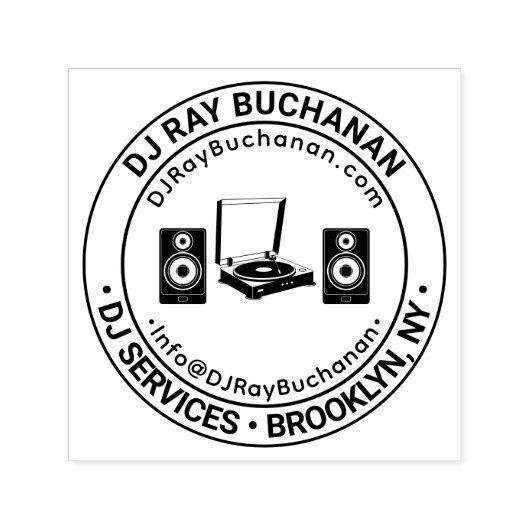 DJ Services Music Business Name URL E-Mail Permastempel (Design)