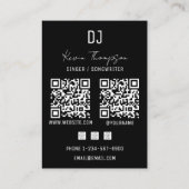 DJ Singer Songwriter Music 2 QR Code Professional Visitenkarte (Rückseite)