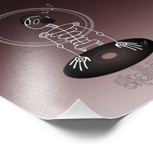 DJ Skeleton Fotodruck (Ecke)