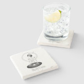 DJ Skeleton Steinuntersetzer (Seitenansicht)