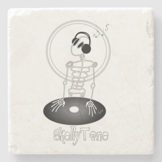 DJ Skeleton Steinuntersetzer (Vorderseite)