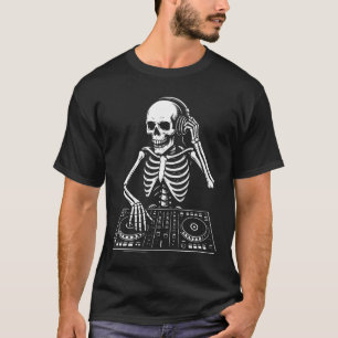 DJ-Skelett spielt Live-Musik T-Shirt