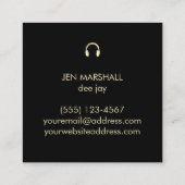 DJ-Skript für Imitate mit Goldfolie Quadratische Visitenkarte (Rückseite)