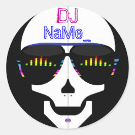 Dj Skull - Name hinzufügen Runder Aufkleber