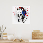 DJ Skull Poster (Küche)