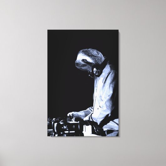 DJ Sloth Canvas Print Leinwanddruck (Vorderseite)