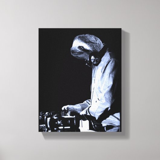 DJ Sloth Canvas Print Leinwanddruck (Vorderseite)