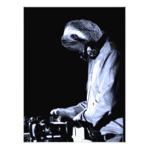 DJ Sloth Foto Print