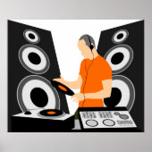 DJ Spinning Vinyl bei Decks Poster (Vorne)