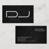 DJ Stylish Black Gray Background Visitenkarte (Vorne/Hinten)