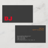 DJ Stylish Gray Background Red Orange Visitenkarte (Vorne/Hinten)