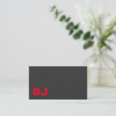 DJ Stylish Gray Background Red Orange Visitenkarte (Stehend Vorderseite)