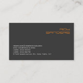 DJ Stylish Gray Background Red Orange Visitenkarte (Rückseite)