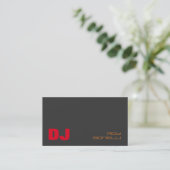 DJ Stylish Gray Background Red Orange Visitenkarte (Stehend Vorderseite)