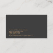 DJ Stylish Gray Background Red Orange Visitenkarte (Rückseite)