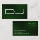 DJ Stylish Modern Green Background Visitenkarte (Vorne/Hinten)
