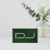 DJ Stylish Modern Green Background Visitenkarte (Stehend Vorderseite)