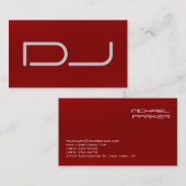 DJ Stylish Red Background Modern Visitenkarte (Vorne/Hinten)