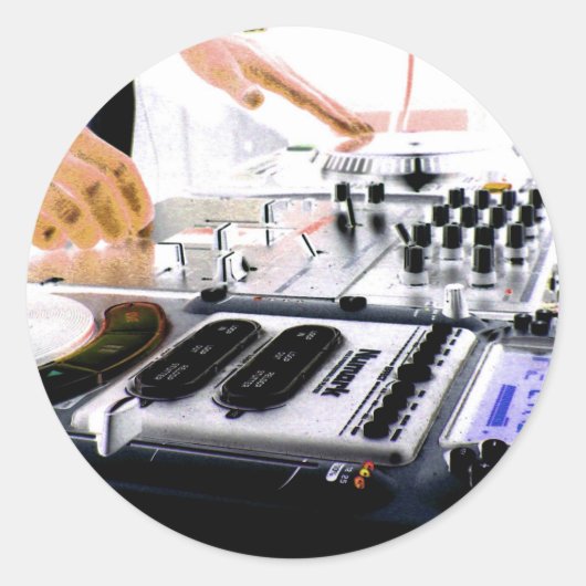DJ System Runder Aufkleber (Vorderseite)