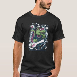DJ T Rex Cartoon Funny Jurassic Dinosaur Music Fes T-Shirt