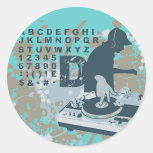 DJ-T - Shirt und Geschenke Runder Aufkleber