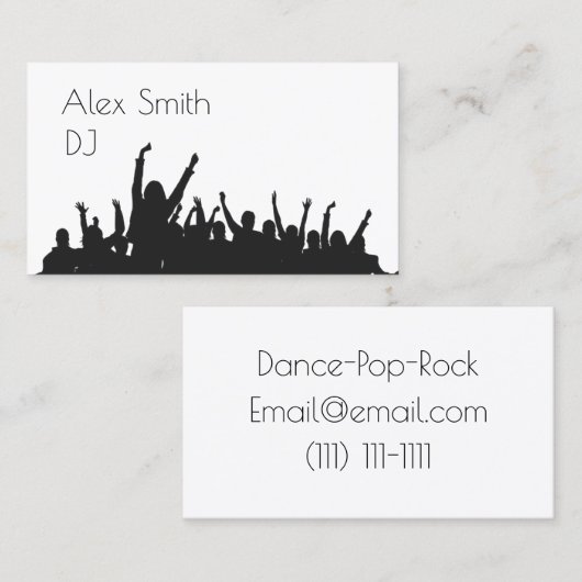 DJ tanzen Visitenkarte (Vorne/Hinten)